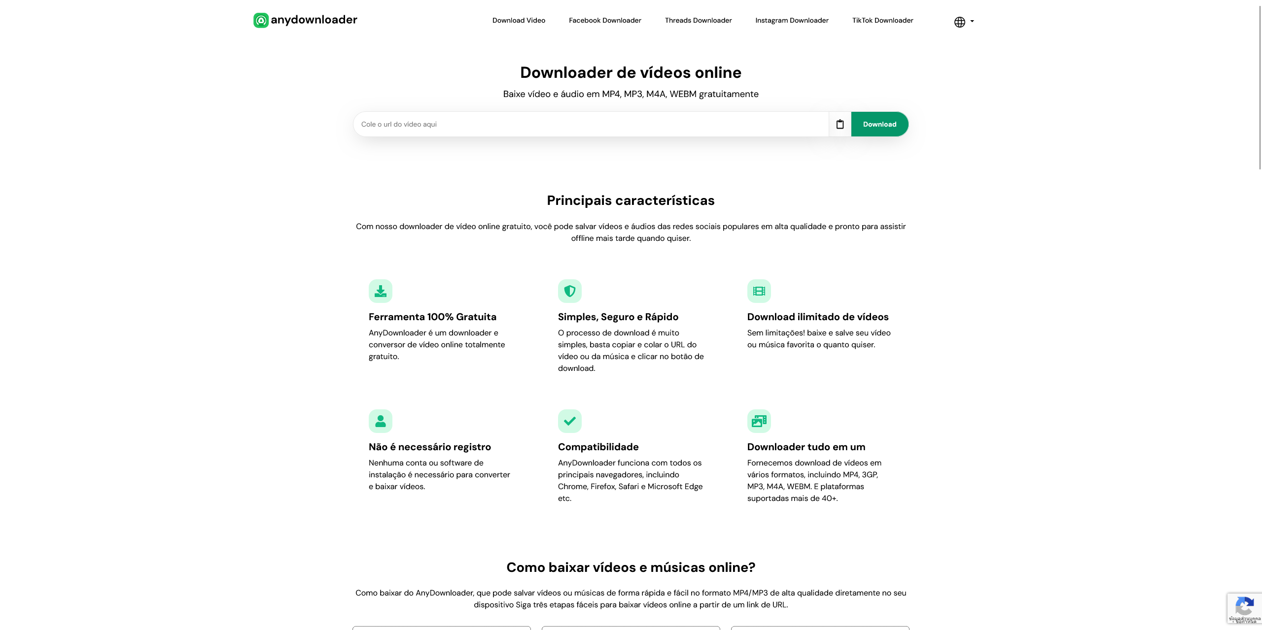 Downloader de vídeo online - baixar vídeo